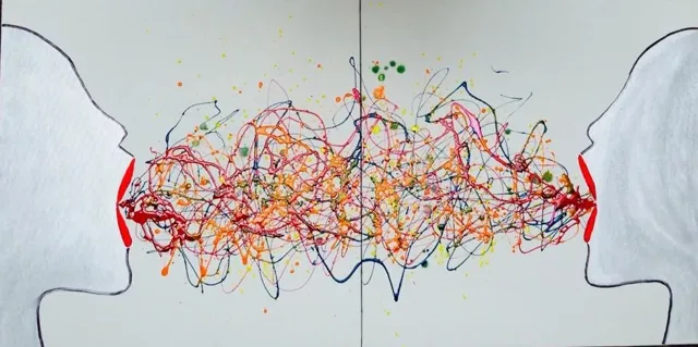Œuvre « Shouting love (diptyque) », Layticia Audibert